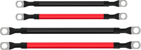 4 AWG Battery Cable 4 Gauge Battery Cables 4AWG Battery Power Inverter Wires Cables with 3/8 inch Lugs for Solar Systems, RVs, Campers, Travel Trailers, Cars (1FT + 2FT) in Saudi Arabia
