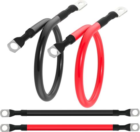 4 AWG Battery Cable 4 Gauge Battery Cables 4AWG Battery Power Inverter Wires Cables with 3/8 inch Lugs for Solar Systems, RVs, Campers, Travel Trailers, Cars (1FT + 2FT) in Saudi Arabia