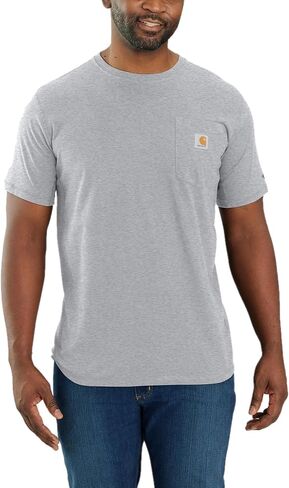 Carhartt Men's 104616 Force Relaxed Fit Midweight Short Sleeve Pocket - Medium Regular - Carbon Heather in Saudi Arabia