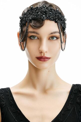 Babeyond 1920s Flapper Headpiece Troaring 20s عقال Gater Gater Gatsby للنساء ملحقات الشعر العتيقة in Saudi Arabia