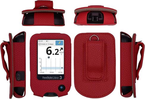 Premium Holster with Screen Protector, Belt Clip,Carabiner (Including a Neck Lanyard) for Freestyle Libre 3/ Freestyle Libre 2 (Black) in Saudi Arabia