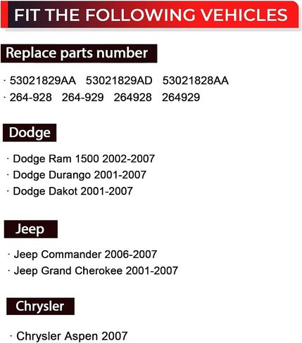 Left and Right Side Valve Cover with Gaskte and Bolts Compatible with 2001-2007 Dodge Ram 1500 Durango Dakot, Chrysler Aspen, Jeep Commander Grand Cherokee 4.7L, Replace# 53021828AA 53021829AD in Saudi Arabia