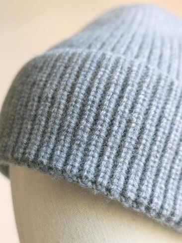 100% Merino Wool Ribbed Knit Beanie Cap, Warm Winter Hat, Unisex for Men and Women in Saudi Arabia