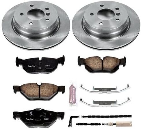 Power Stop KOE3002 Autospecialty Rear Replacement Brake Kit-OE Brake Rotors & Ceramic Brake Pads and 1 Rear Sensor Wire For BMW 328i, BMW 328i xDrive, BMW 328xi [Model Specific] in Saudi Arabia