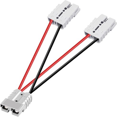 شحن شوكية شوكية كهربائية ، بطارية من 1 إلى 2 فاصل توصيل سريع الاتصال موصل قطع الاتصال 50A بطارية الطائر كابلات 10AWG تناسب الشوكة الكهربائية ، عربات البطارية in Kuwait