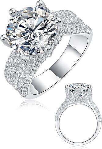 5CT Moissanite Fridal Ring للنساء D Color VVS1 Round Cut Cut Mitry Rings for Home S925 STERLIN in Saudi Arabia