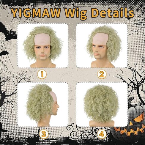 للجنسين القصير المستعار المستعار الباروكة الاصطناعية لوزارة كوزبلاي لحزب الهالوين (أخضر) in Kuwait