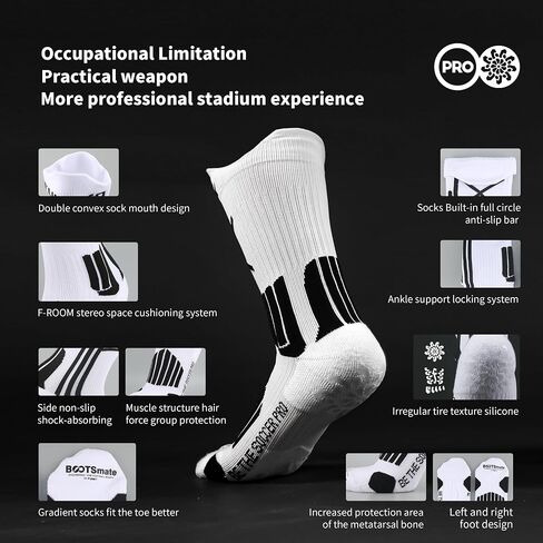 Unisex Ultra Grip Socks Soccer,Soccer Socks Men,Nonslip&breathable Tire Silicone Football Sock（Fits men's size 6-11） in Saudi Arabia