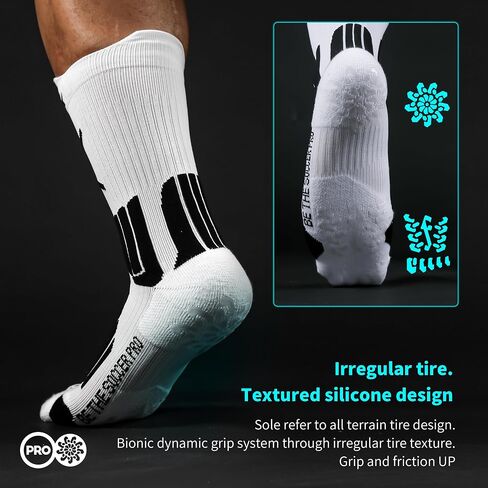 Unisex Ultra Grip Socks Soccer,Soccer Socks Men,Nonslip&breathable Tire Silicone Football Sock（Fits men's size 6-11） in Saudi Arabia