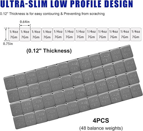 48 pcs 1/4 أوقية أوزان مدعومة من اللاصق ، وعصا 0.25 أوقية على أوزان العجل in Saudi Arabia