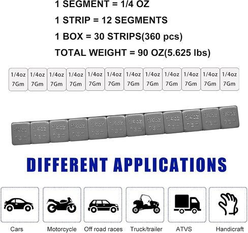 48 pcs 1/4 أوقية أوزان مدعومة من اللاصق ، وعصا 0.25 أوقية على أوزان العجل in Saudi Arabia