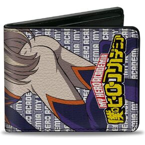 Buckle-Down Crunchyroll Wallet, Bifold, My Hero Academia Pro Hero Mt Lady Pose and Logo Purple White, Vegan Leather