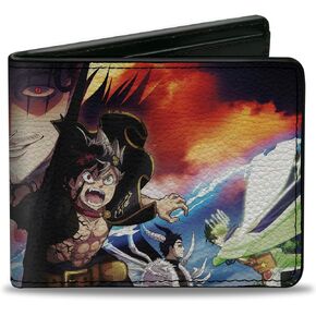 Crunchyroll Wallet, Bifold, Black Clover Season 3 Cover Art Pose, Vegan Leather