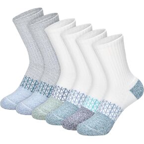 Hanes Cushioned, Absolute Active Crew Socks for Boys, Moisture-Wicking, 6-Pairs