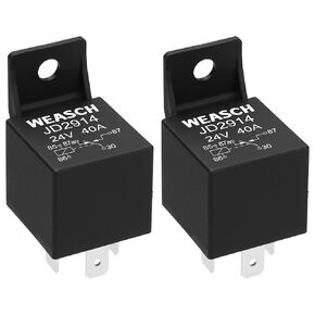 10 Pack JD2914 Car Relay, 24V 40A, 5 Pin SPDT, Automotive Switches and Starters, Waterproof Relay for Boat Tractor Truck Motorcycle (Smooth Cover, 10)