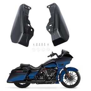 Mid Frame Air Difflector Heat Shield متوافق مع Harley Touring Street Glide Flhx Road Glide Fltrx Cvo Road Glide St Fltrxstse 2024-2025 (مجموعة يمين اليمين) (Gloss Black)