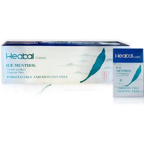 HEABAL Herbal Cigarettes - Ice Menthol - Nicotine Free & Tobacco Free - 10 Pack Carton (20/Pack, 200 Total) incl. Frugal Smoker Sticker