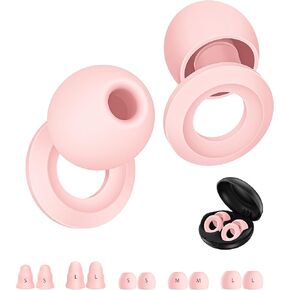 Ear Plugs for Sleeping Noise Cancelling - Noise Reduction Earplugs for Sleep,Focus,Snoring Blocking,Airplane, 33dB - 38dB Reusable Soft Hearing Protection 10 Silicone & Foam Ear Tips (Purple)