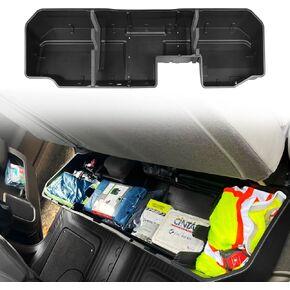 POETRYXIAO Double Cab & Crew Cab Truck Under Seat Storage Box For 2019-2024 Chevy Silverado 1500/GMC Sierra 1500,2020-2025 2500HD 3500HD with dividers Organizer and Storage (Exclu. 2019 1500 Ld/Lt)