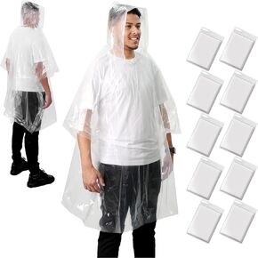 ANYOO Disposable Rain Poncho for Adults Waterproof Emergency Rain Gear Ultra-Lightweight & Compact for Outdoor Events