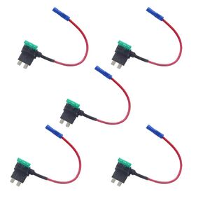 ZOOKOTO 12V Car Add-A-Circuit Fuse 30A TAP Adapter Small ATO ATT Blade Fuse Holder 30Amp 5-Pack