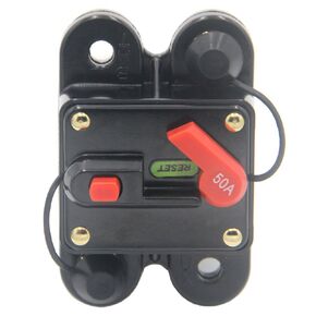 ZOOKOTO 50 Amp Circuit Breaker, Fuse holder 50A Trolling Motor Auto Car Marine Boat Bike Stereo Audio Terminal Inline Fuse Inverter with Manual Reset 12V-24V DC