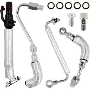 4pcs توربو زيت عودة الصرف وأنبوب تغذية الزيت ، متوافق مع Chevy Cruze 2011-2019 ، Sonic 2012-2020 ، Trax 2013-2021 ، Buick Encore 2013-2021 ، 1.4L ، استبدل# 55587854 55568031 55592600 25200947