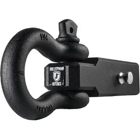 BulletProof Hitches - 3.0" Shackle Hitch Receiver with 36,000 lb. Rating and D-Ring/Clevis - Tow Hitch Shackle for 3.0" Receivers - Extreme Duty, Solid Steel, Black Powder Coat