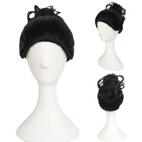 JoneTing Todo Aoi Wig【+Wig Cap】 Men Short Wavy Short Black Prestyled Ponytail Wig Anime Black Topknot Wigs Short Black Cosplay Costume Wig for Halloween Christmas Themwd Party Costume Outfit