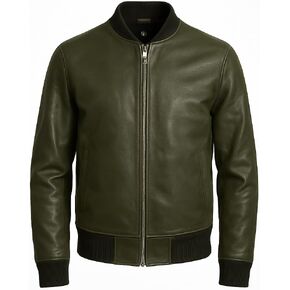 سترة قاذفة من Lambium Lambskin Leather للرجال والنساء - العصرية وخفيفة الوزن وناعمة من الجلد الحقيقي مع نوبة مريحة - طوال الموسم