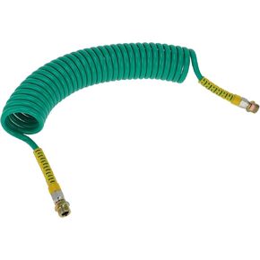 30 Circle Air Brake Hose Oil Cooler Coiled Short Tail Line Brake Coil Cable for Trucks Tractors Assembly with M22x1.5 NPT Fitting Green 24.5 Feet
