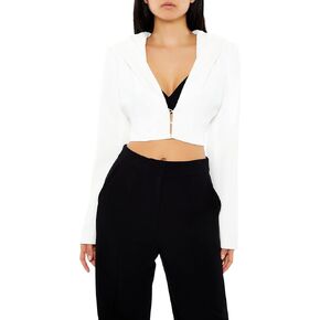 Forever 21 Women's Plunging Hooded Cropped Blazer
