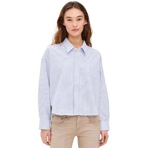 Women's Cropped Button Front Shirt