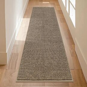 BeqHause Hallway Runner Rug 2'x8 '، سجاد مدخل قابل للغسل غير انزلاق ، وامتصاص وقاعة مقاومة للبقع للدخول ، والأرضيات ، والمدخل وغرفة الغسيل ، و taupe