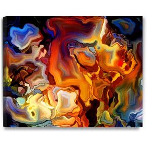 DECORARTS - Abstract Stained Glass Style Wall Art, Giclee Print on Canvas, Modern Colorful Artwork for Living Room or Office Decor, 30" x 24", Ready to Hang, Made in USA