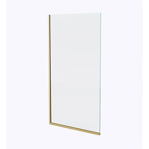 شاشة الدش الثابتة الملوك - 30 "× 60" بدون إطار 3/8 "لوحة زجاجية واضحة مع الأجهزة - درع زجاجي سهل النظيف - تصميم حديث الحد الأدنى للحمام - الذهب المصقول