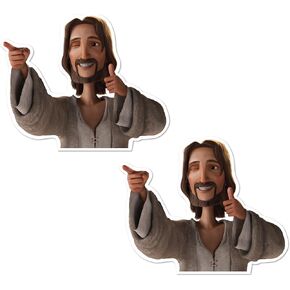 Thumbs Up – Jesus Sticker 2 Pack (3.5") | from The King of Kings Film | Funny Car Bumper Sticker + Small Vinyl Decal | Christian Humor Car Accessory