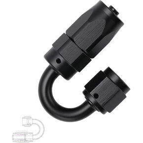 4AN 180-degree Swivel Hose End Fitting for CPE Braided Hose Black