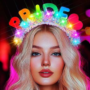 Light Up Pride Headbands Rainbow Hair Band Festival Hair Accessories for Women