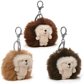 Gund, Ganley Natural Poofs Plush Hedgehog Keychain