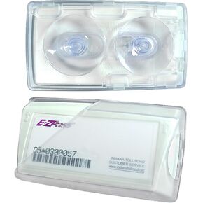 EZ Pass Holder, 2 Pack Ez Pass Holder for Windshield with Strong Suction Cups, Heat & UV Resistant Toll Transponder Holder for Car Fits EZ Pass Mini/iPass in Size 3.7 x 1.9 inches (Clear)