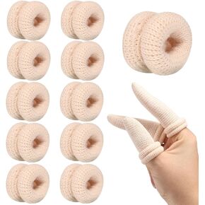 10Pcs Finger Bandage Fingertip Bandages Breathable Thumb Protector Skin Color Cotton Fingers Cots for Work Kitchen Garden