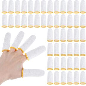 50pcs Cotton Finger Cots ، ضمادات أصابع الإصبع ، تطرح حماة الإبهام لحارس الأكمام المصنوعة من إصبع القطن للحامي ، أغطية الإبهام للجلد المتصدع (2.8 '')