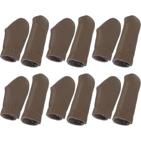 Hjzhii 12pcs إبرة التذبذب واقي أصابع الحياكة ، حماة إصبع الكروشيه أصابع جلدية حامية مقاومة أصابع مقاومة للحماة لإبرة الخياطة اليدوية الحرفية