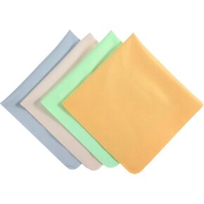4 PCS Eye Glass Cleaner Wipe, Soft Eyeglass Microfiber Cleaning Cloths for Effective Cleaning Cell Phones, TV Screens, Cameras Lenses Eyeglasses and All Delicate Surface (12x12Inches)