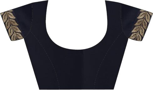 Women's Georgette Lace Boarder Saree With Unstitched Blouse Piece (3736S2634_Black) in Kuwait