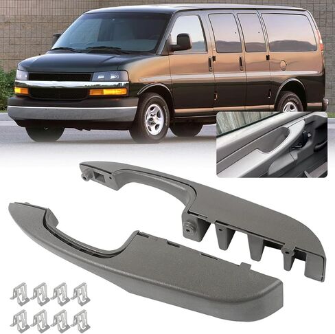 المسحون الداخلي مقبض الباب زوج ذراع الباب متوافق مع Chevy GMC مركبة 2003-2019 Express Van ، Savana 1500 2500 3500 استبدال# 10388387 ، 10388386 ، 10388390 ، 15817114 ، 25750064 ، 1038389 (2pair) in Saudi Arabia