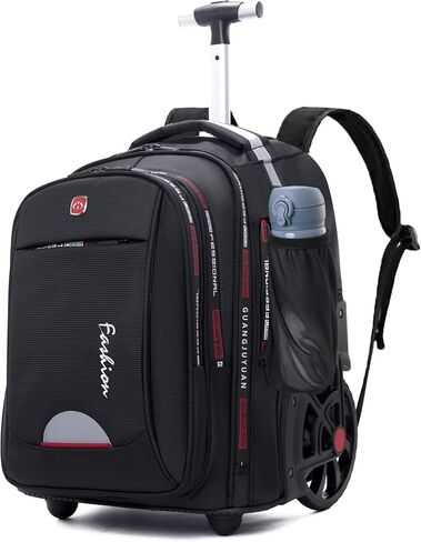 Rolling Backpack for Adults, 22 Inch Backpack with Wheels for Business, College Student and Travel Commuter, Waterproof Wheeled Backpack (black) in Saudi Arabia