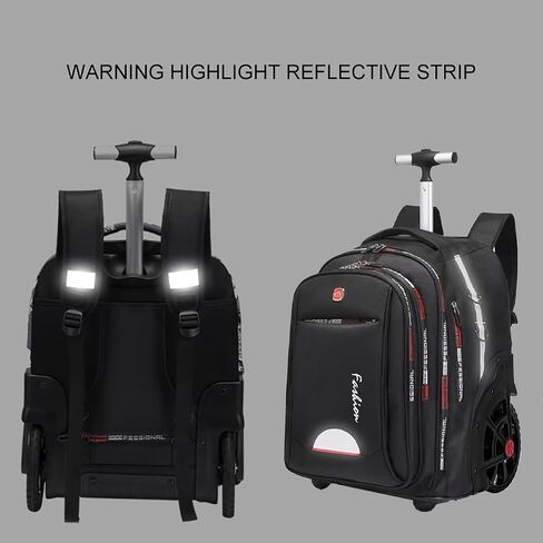 Rolling Backpack for Adults, 22 Inch Backpack with Wheels for Business, College Student and Travel Commuter, Waterproof Wheeled Backpack (black) in Saudi Arabia