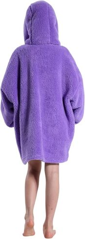 Kids Oversized Wearable Blanket Hoodie with Apple-Shaped Pocket Pluffy Warm Homewear Sweatshirt Gift for Boys Girls in Saudi Arabia